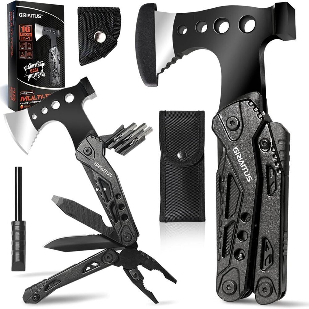 16 in 1 Camping Multitool Set Survival Gear Gift for Men Hiking Fishing